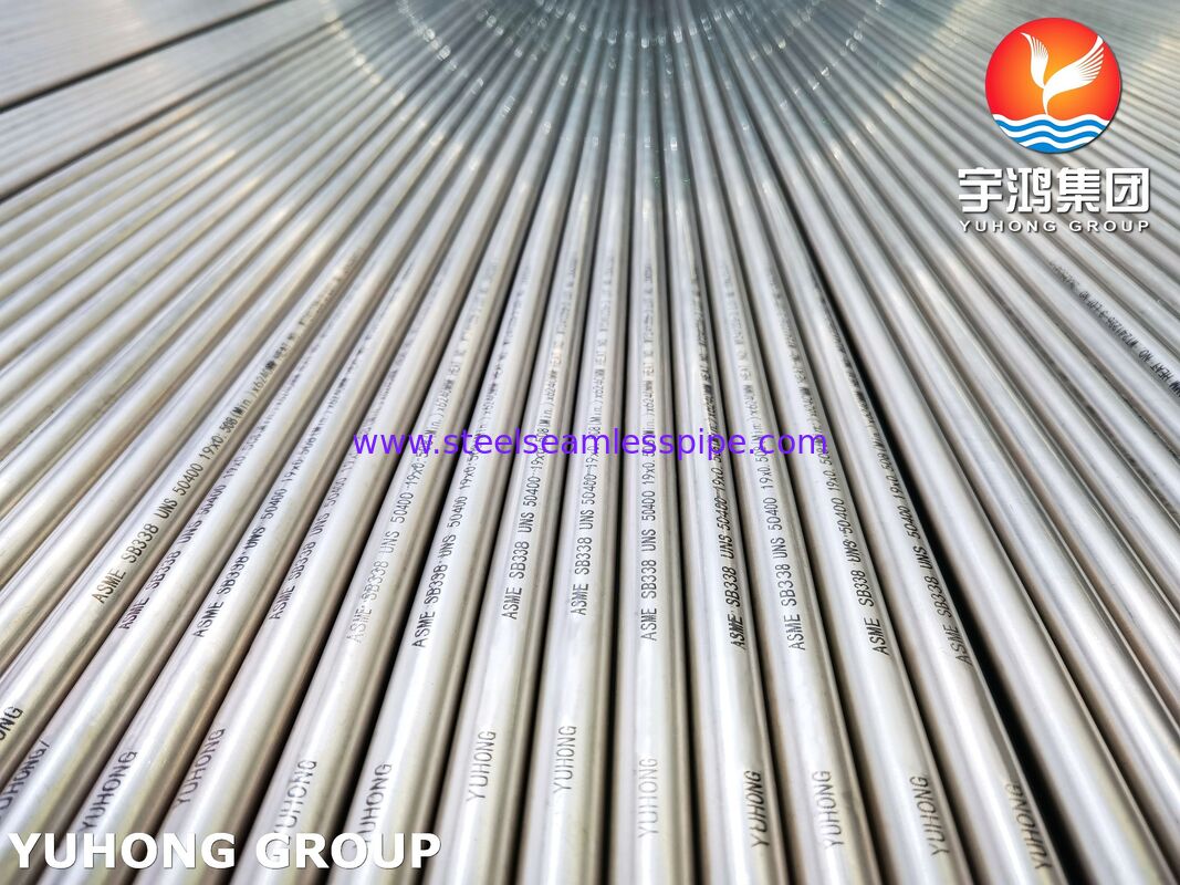ASTM B338 เกรด 2 ทิตาเนียมหลอดไร้รอย UNS R50400 สําหรับเครื่องแลกเปลี่ยนความร้อนที่มีพื้นผิวที่ผสมผสานใส