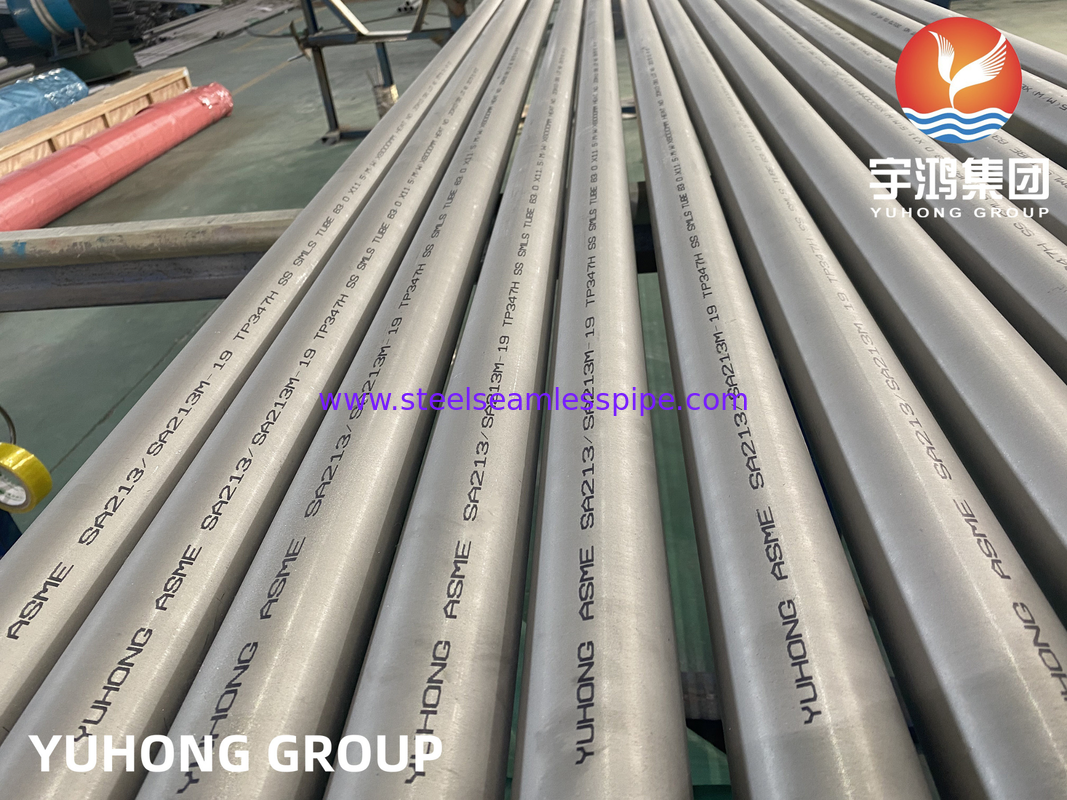 ท่อแลกเปลี่ยนความร้อนสแตนเลสไร้ตะเข็บ ASTM A213 TP347H เสริมไนโอเบียม สำหรับงานอุณหภูมิสูง
