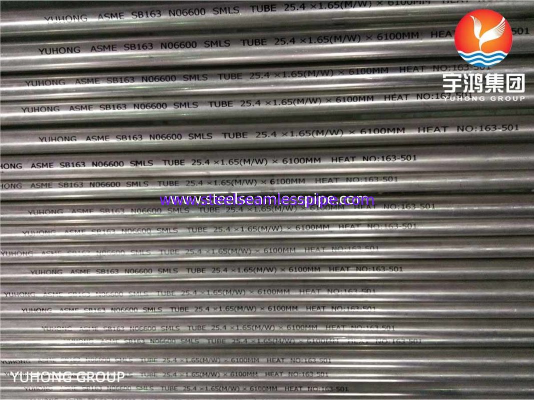 หลอดสแตนเลสไนเค Inconel 600 หลอดไร้รอยสําหรับเครื่องแลกเปลี่ยนความร้อน SB163 UNS N06600