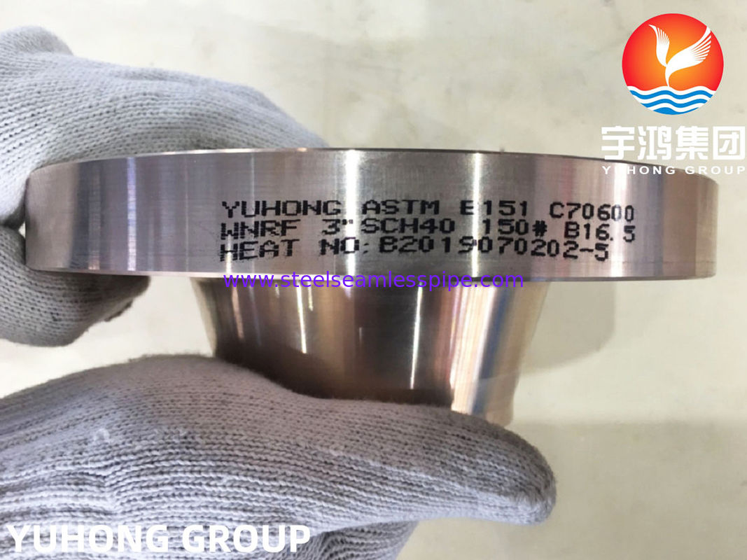 หน้าแปลนคอเชื่อมทองแดงนิกเกิล B151 C70600 / DIN 2.0872 ประเภท RF
