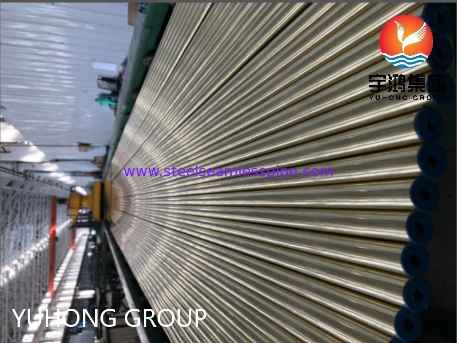 ASTM B111 C44300 O61 ท่อทองแดงไร้สาย ท่อทองแดงกลมสําหรับอุปกรณ์แลกเปลี่ยนความร้อน