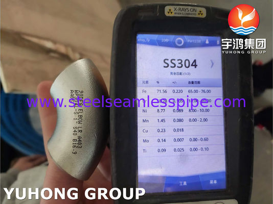 ASTM A403 WP304L เอลโค้ทสแตนเลส Buttweld Fitting ASME B 16.9