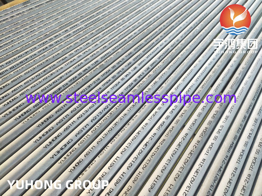 ท่อสแตนเลสไร้รอยต่อ ASTM A213 TP304 ดองและอบอ่อน สำหรับเครื่องแลกเปลี่ยนความร้อนและหม้อไอน้ำ