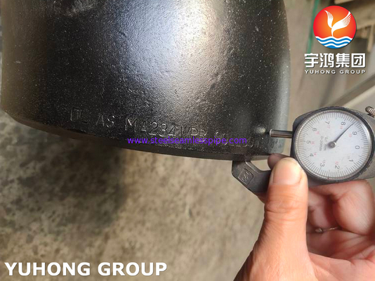 ASTM A234 เหล็กกล้าคาร์บอน WPB รัศมียาว 90 องศาข้อศอกสีดำ