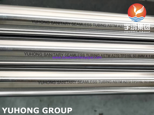 ASTM A270 TP316L ท่อไร้รอยต่อสุขาภิบาลสแตนเลสขัดเงา