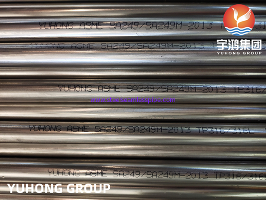 Tubería de acero stainless C/C A249 TP304 TP316L Intercambiador de Heat Condensator เครื่องเย็นอากาศ 100% ET / HT / UT