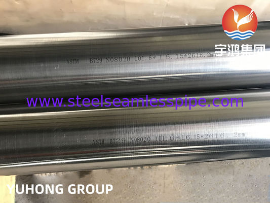 ASTM B729 NO8020 ท่อแลกเปลี่ยนความร้อนแบบไม่มีรอยต่อท่อเหล็กกล้าไร้สนิมน้ำมันเคมี