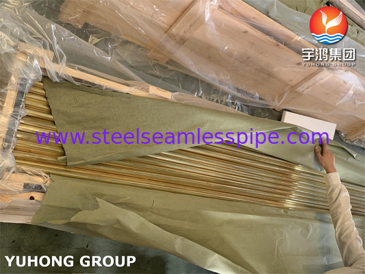 Admiralty ท่อทองเหลือง ท่อน้ำทองแดง ท่อโลหะผสมทองแดง Tu B111 C44300 19.05MM*2.11MM*7315MM ,O61,ET/HT Heat Exchanger