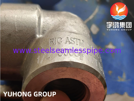 ASTM A182 F53 ข้อศอกฟอร์จ 90deg NPT 3000 # 1/2 '' ถึง 4 '' ASME B16.11