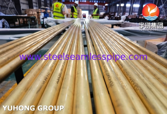 C68700 ท่อไร้รอยเหล็กเหล็ก ASTM B111 สําหรับเครื่องแลกเปลี่ยนความร้อน SGS ยอมรับ