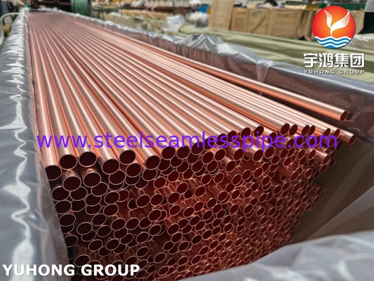 ทองแดงและเหล็กสกัด ทองแดง Tube Condenser ไม่มีสาย ASTM B111 C12200 99.9Cu H55 H80