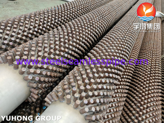 ท่อครีบเหล็กอัลลอย ASTM A213 T9 พร้อมเดือยเหล็กอัลลอย/สแตนเลสสตีลสำหรับหม้อไอน้ำหรือเครื่องทำความร้อน