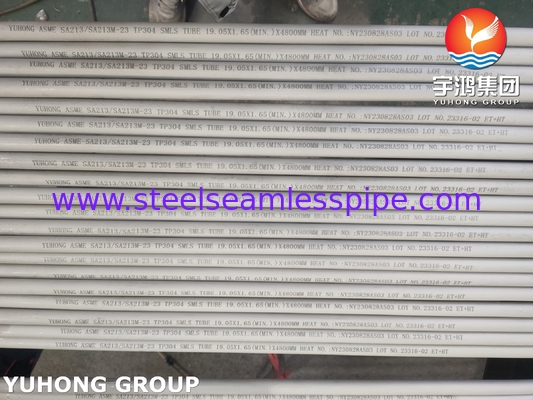 ท่อสแตนเลสไร้รอยต่อ ASTM A213 TP304 สำหรับเครื่องแลกเปลี่ยนความร้อนและหม้อไอน้ำ
