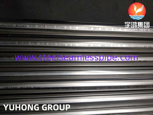 ท่อสแตนเลสไร้ตะเข็บ ASTM A270 TP304 เกรดสุขาภิบาล พร้อมผิวขัดเงาเชิงกลและขัดเงาด้วยไฟฟ้า และค่าความหยาบ Ra ที่ปรับแต่งได้