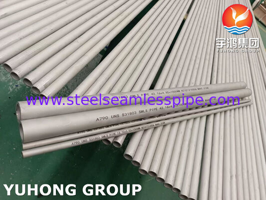 ASTM A790 UNS S31803 ท่อสองแบบ ท่อสแตนเลสไร้รอย