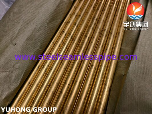 ท่อทองเหลืองอลูมิเนียมไร้ตะเข็บ ASTM B111 C68700 สำหรับเครื่องแลกเปลี่ยนความร้อนและคอนเดนเซอร์