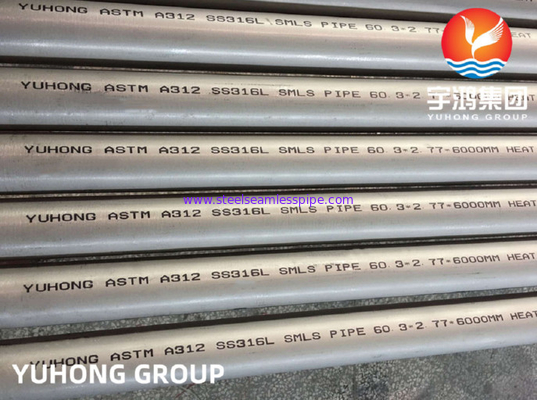 ASME SA312 TP316L ท่อไร้รอยต่อสแตนเลส