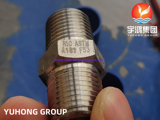 ASTM A182 F53 HEX NIPPLE TBE 1/2 '' 3000 # NPT B16.11 SUPER DUPLEX STEEL FORGED FITTINGS
