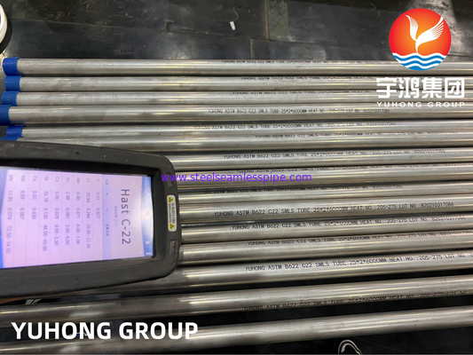 ท่อเหล็กโลหะผสมนิกเกิลไม่มีรอยต่อ HASTELLOY C22 พร้อม ASTM B161 ASME SB163