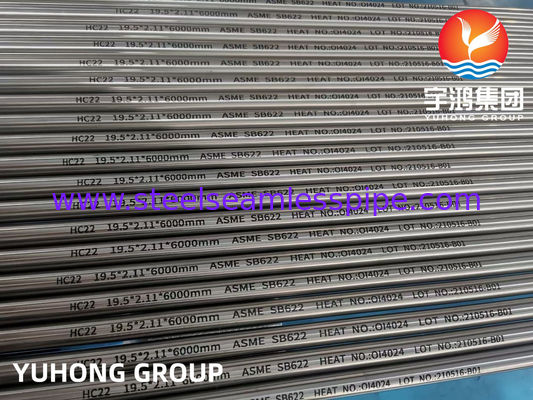 ASME SB622 Hastelloy C22, UNS N06022, 2.4602 ท่อไร้รอยเหล็กไนเคิลสําหรับเครื่องทําความร้อน