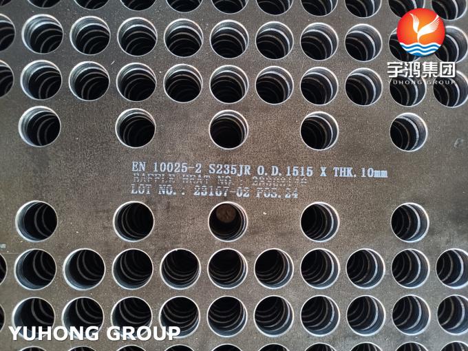 EN10025-2 S235JR แผ่นบอฟเฟิลสแตนเลสคาร์บอนสําหรับเครื่องแลกเปลี่ยนความ ...