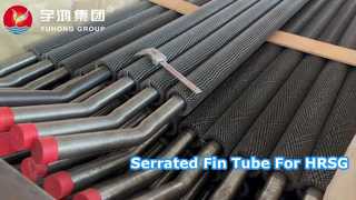 ASTM A213 T91, T22 ท่อเหล็กไม่มีตะเข็บโลหะผสมพร้อม CS Serrated Fin Tube, แอปพลิเคชัน HRSG